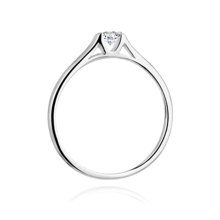 Pierścionek zaręczynowy z białego złota z diamentem 0,15ct Fire Of Love BW-369-b