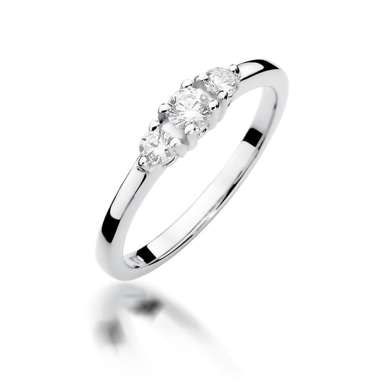 Pierścionek zaręczynowy z białego złota z diamentami 0,33ct Fire Of Love BW-377-b