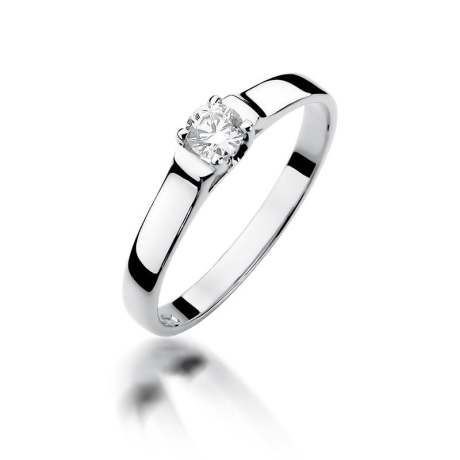 Przejdź do produktu Pierścionek zaręczynowy z białego złota z diamentem 0,18ct Fire Of Love 