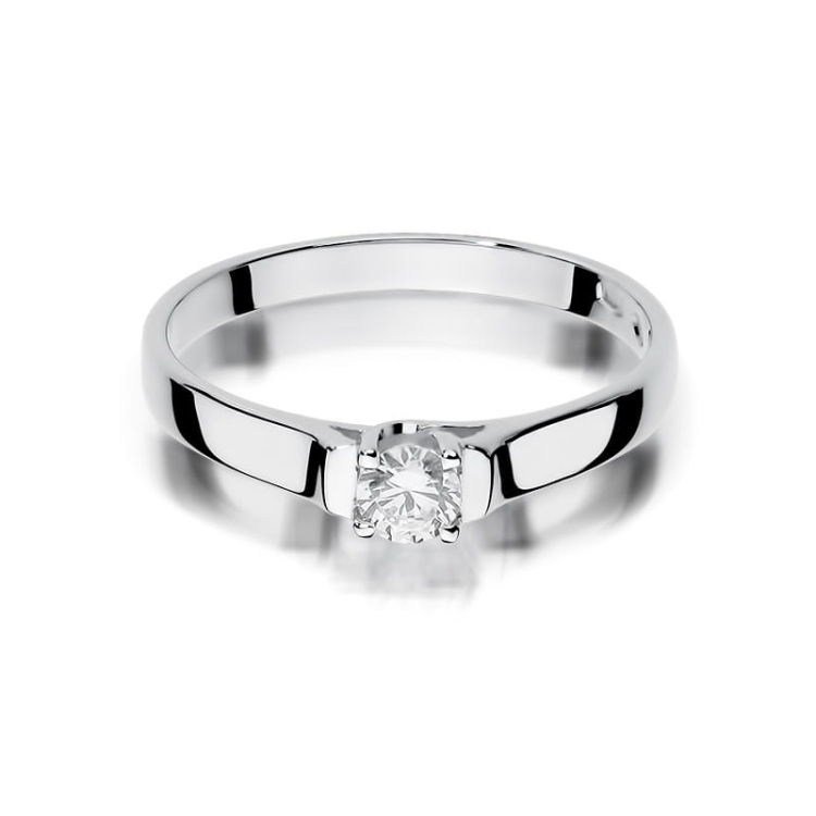 Pierścionek zaręczynowy z białego złota z diamentem 0,18ct Fire Of Love BW-381-b