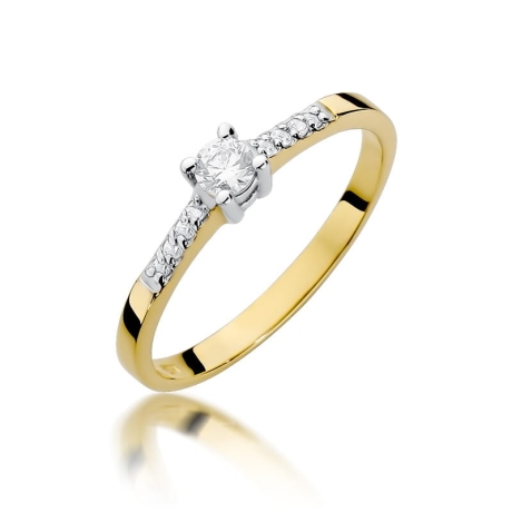 Przejdź do produktu Pierścionek zaręczynowy z żółtego złota z diamentami 0,22ct Fire Of Love 