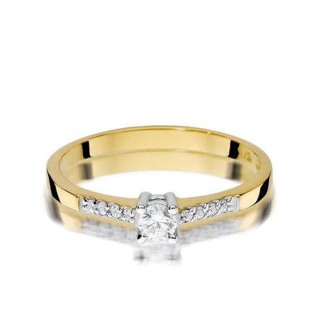 Przejdź do produktu Pierścionek zaręczynowy z żółtego złota z diamentami 0,22ct Fire Of Love 