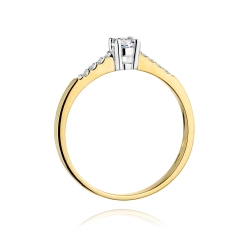 Pierścionek zaręczynowy z żółtego złota z diamentami 0,22ct Fire Of Love BW-382