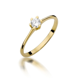 Pierścionek zaręczynowy z żółtego złota z diamentem 0,23ct Fire Of Love BW-387