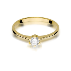 Pierścionek zaręczynowy z żółtego złota z diamentem 0,23ct Fire Of Love BW-387