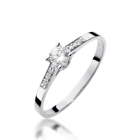 Przejdź do produktu Pierścionek zaręczynowy z białego złota z diamentami 0,21ct Fire Of Love 