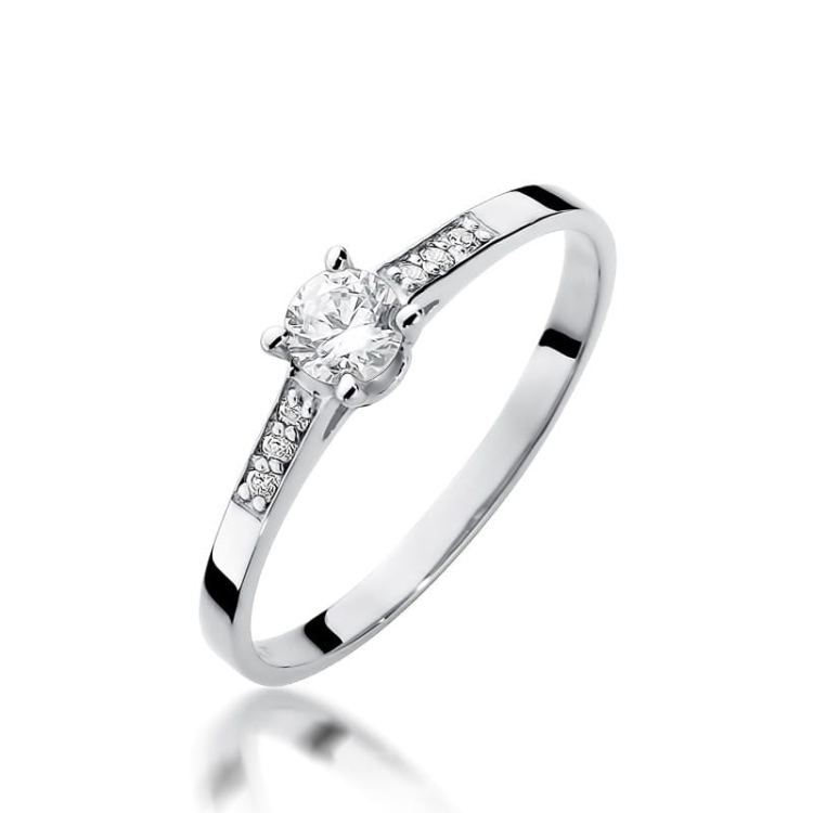 Pierścionek zaręczynowy z białego złota z diamentami 0,21ct Fire Of Love BW-399-b