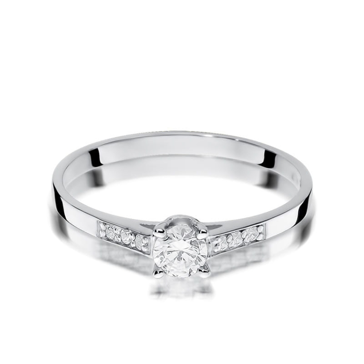 Pierścionek zaręczynowy z białego złota z diamentami 0,21ct Fire Of Love BW-399-b