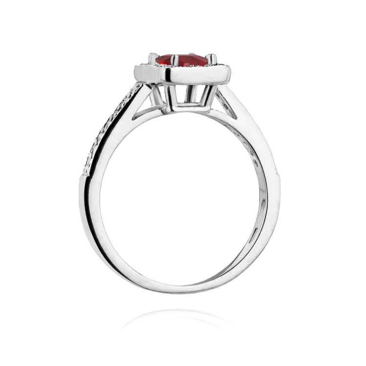Pierścionek zaręczynowy z białego złota z rubinem i diamentami 0,19ct Fire Of Love BW-403-rubin-b