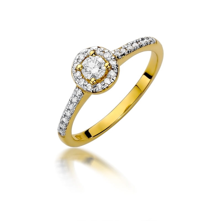 Pierścionek zaręczynowy z żółtego złota z diamentami 0,28ct Fire Of Love BW-406