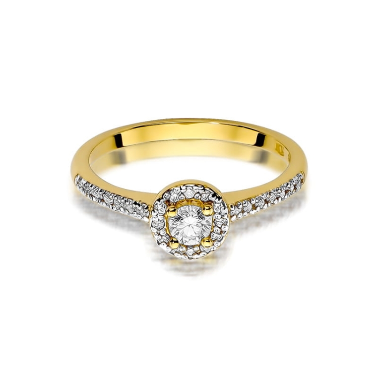 Pierścionek zaręczynowy z żółtego złota z diamentami 0,28ct Fire Of Love BW-406