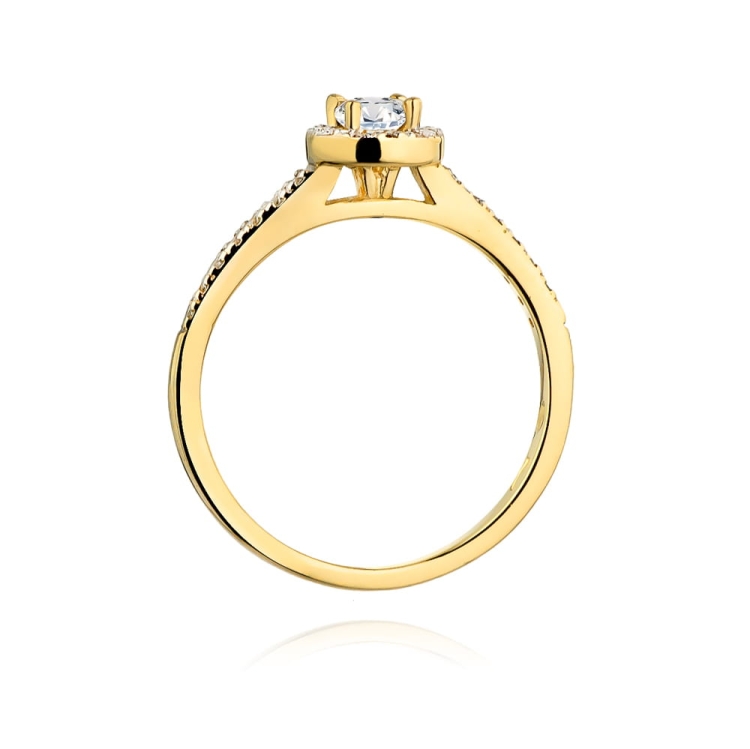 Pierścionek zaręczynowy z żółtego złota z diamentami 0,28ct Fire Of Love BW-406