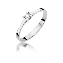 Pierścionek zaręczynowy z białego złota z diamentem 0,09ct Fire Of Love BW-407-b