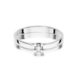 Pierścionek zaręczynowy z białego złota z diamentem 0,09ct Fire Of Love BW-407-b