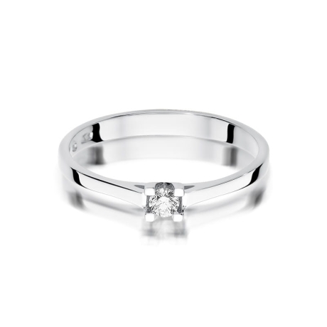 Przejdź do produktu Pierścionek zaręczynowy z białego złota z diamentem 0,09ct Fire Of Love