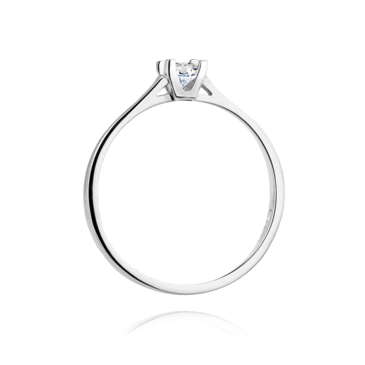 Pierścionek zaręczynowy z białego złota z diamentem 0,09ct Fire Of Love BW-407-b
