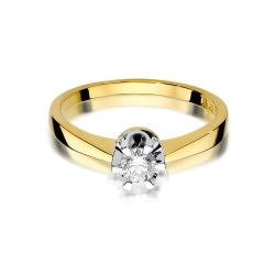 Pierścionek zaręczynowy z żółtego złota z diamentem 0,25ct Fire Of Love BW-408