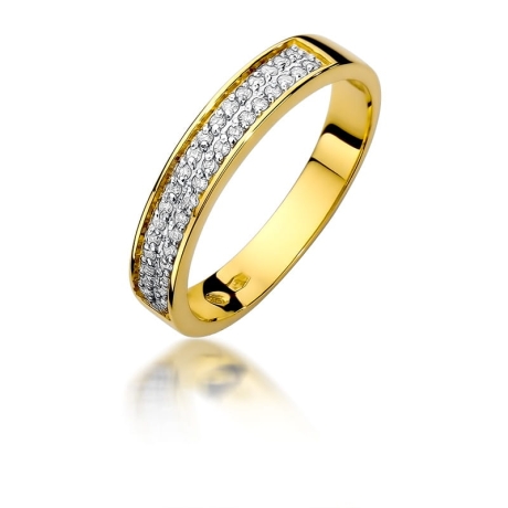 Przejdź do produktu Pierścionek zaręczynowy z żółtego złota z diamentami 0,18ct Fire Of Love 