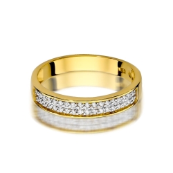 Pierścionek zaręczynowy z żółtego złota z diamentami 0,18ct Fire Of Love BW-410