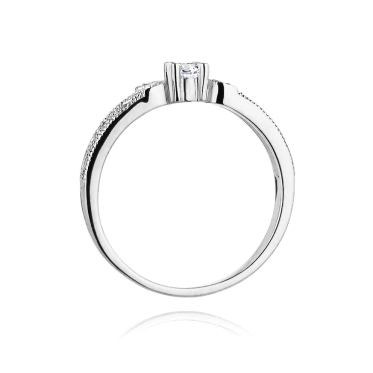 Pierścionek zaręczynowy z białego złota z diamentami 0,13ct Fire Of Love BW-411-b