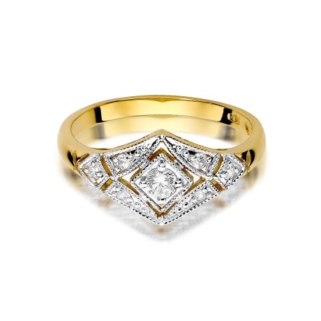 Przejdź do produktu Pierścionek zaręczynowy z żółtego złota z diamentami 0,19ct Fire Of Love