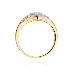 Pierścionek zaręczynowy z żółtego złota z diamentami 0,19ct Fire Of Love BW-412