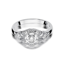 Pierścionek zaręczynowy z białego złota z diamentami 0,19ct Fire Of Love BW-413-b