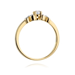 Pierścionek zaręczynowy z żółtego złota z diamentami 0,12ct Fire Of Love BW-414