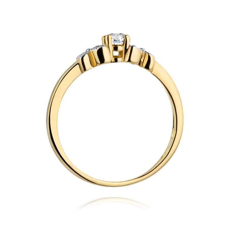 Pierścionek zaręczynowy z żółtego złota z diamentami 0,12ct Fire Of Love BW-414