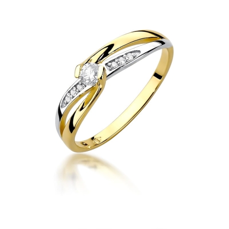 Przejdź do produktu Pierścionek zaręczynowy z żółtego złota z diamentami 0,13ct Fire Of Love