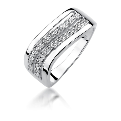 Przejdź do produktu Pierścionek zaręczynowy z białego złota z diamentami 0,18ct Fire Of Love