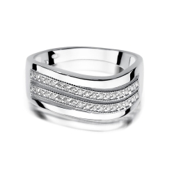 Pierścionek zaręczynowy z białego złota z diamentami 0,18ct Fire Of Love BW-416-b