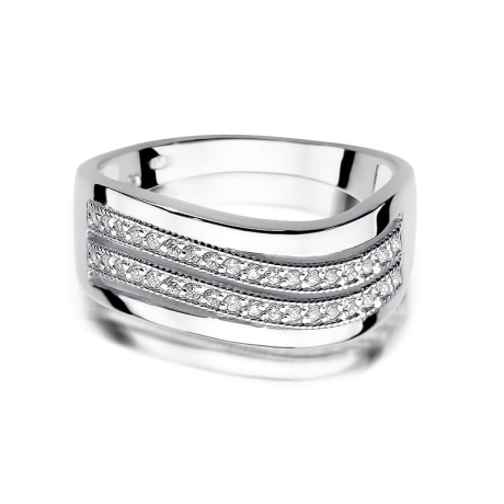 Przejdź do produktu Pierścionek zaręczynowy z białego złota z diamentami 0,18ct Fire Of Love