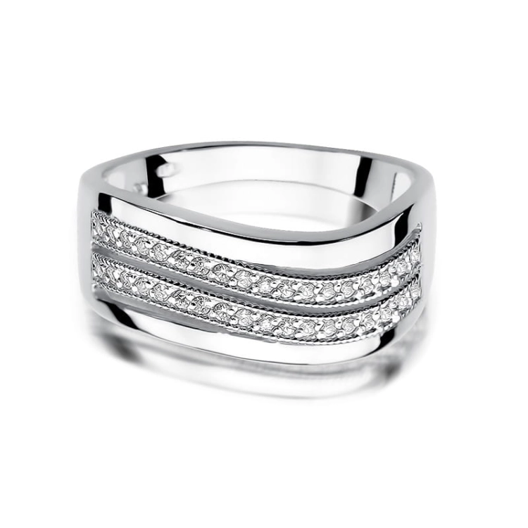 Pierścionek zaręczynowy z białego złota z diamentami 0,18ct Fire Of Love BW-416-b