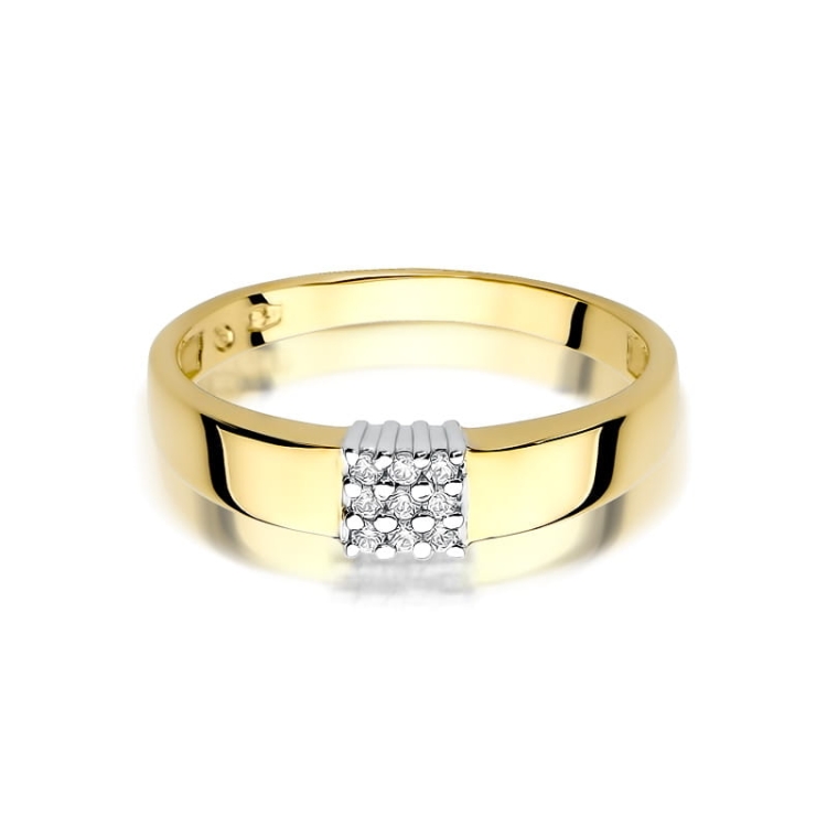 Pierścionek zaręczynowy z żółtego złota z diamentami 0,05ct Fire Of Love BW-417