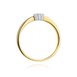 Pierścionek zaręczynowy z żółtego złota z diamentami 0,05ct Fire Of Love BW-417