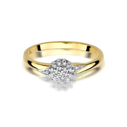 Pierścionek zaręczynowy z żółtego złota z diamentami 0,11ct Fire Of Love BW-419