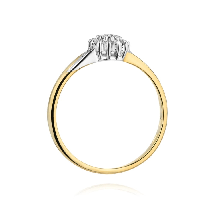 Pierścionek zaręczynowy z żółtego złota z diamentami 0,11ct Fire Of Love BW-419