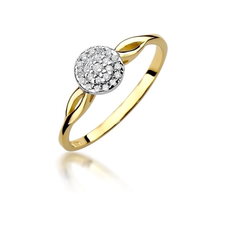 Przejdź do produktu Pierścionek zaręczynowy z żółtego złota z diamentami 0,12ct Fire Of Love 