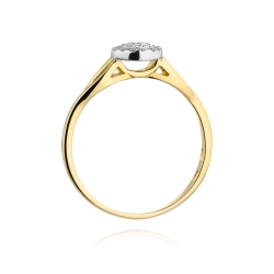 Pierścionek zaręczynowy z żółtego złota z diamentami 0,12ct Fire Of Love BW-421