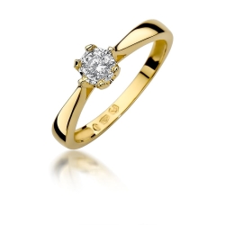 Pierścionek zaręczynowy z żółtego złota z diamentem 0,20ct Fire Of Love BW-429