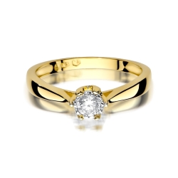 Pierścionek zaręczynowy z żółtego złota z diamentem 0,20ct Fire Of Love BW-429