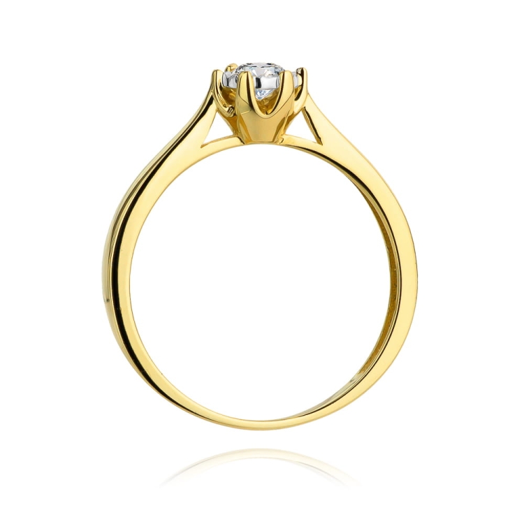 Pierścionek zaręczynowy z żółtego złota z diamentem 0,20ct Fire Of Love BW-429