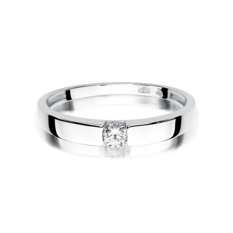 Przejdź do produktu Pierścionek zaręczynowy z białego złota z diamentem 0,12ct Fire Of Love