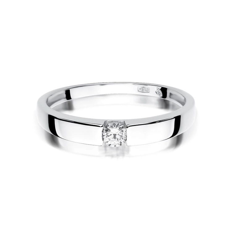 Pierścionek zaręczynowy z białego złota z diamentem 0,12ct Fire Of Love BW-432-b