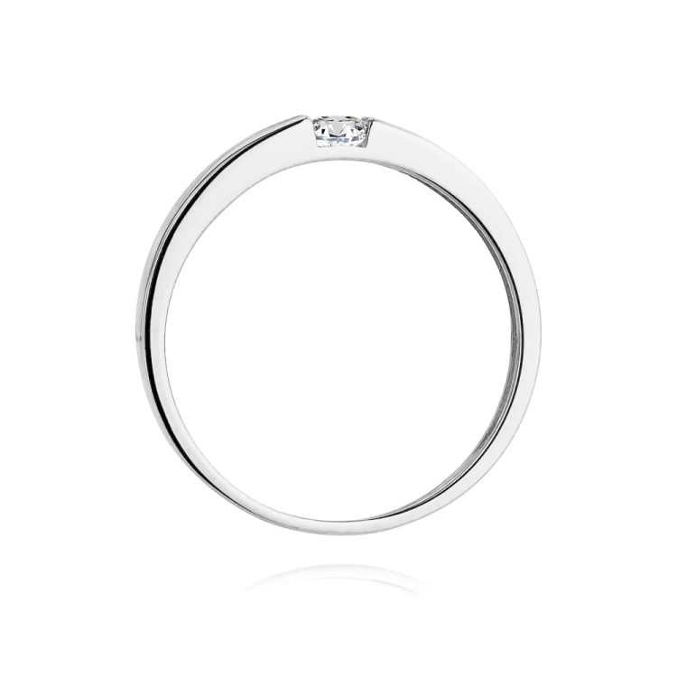 Pierścionek zaręczynowy z białego złota z diamentem 0,12ct Fire Of Love BW-432-b