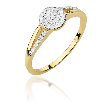 Przejdź do produktu Pierścionek zaręczynowy z żółtego złota z diamentami 0,18ct Fire Of Love 