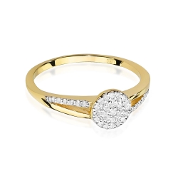 Pierścionek zaręczynowy z żółtego złota z diamentami 0,18ct Fire Of Love BW-437