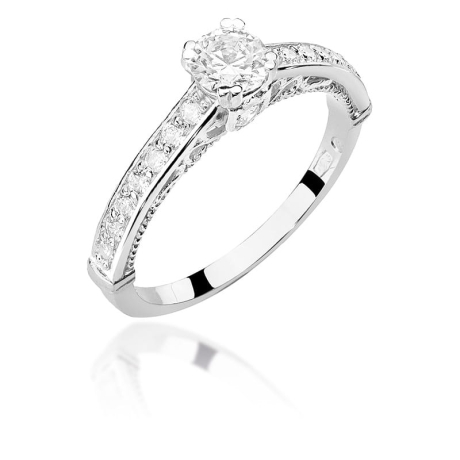 Przejdź do produktu Pierścionek zaręczynowy z białego złota z diamentami 0,56ct Fire Of Love