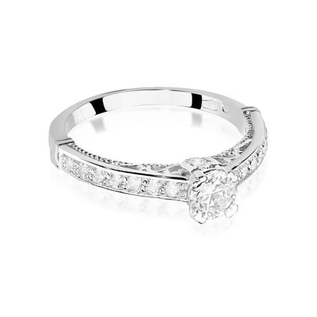 Przejdź do produktu Pierścionek zaręczynowy z białego złota z diamentami 0,56ct Fire Of Love